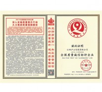 全國質(zhì)量誠信標桿企業(yè)